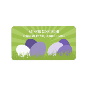 Ultra Violet & Green Easter Address Labels