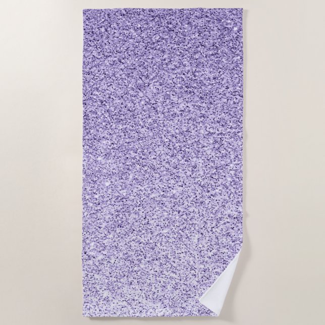 Ultra violet light purple glitter sparkles beach towel (Front)