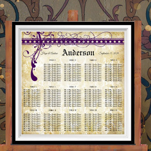 Ultra Violet Mediaeval Renaissance Seating Chart
