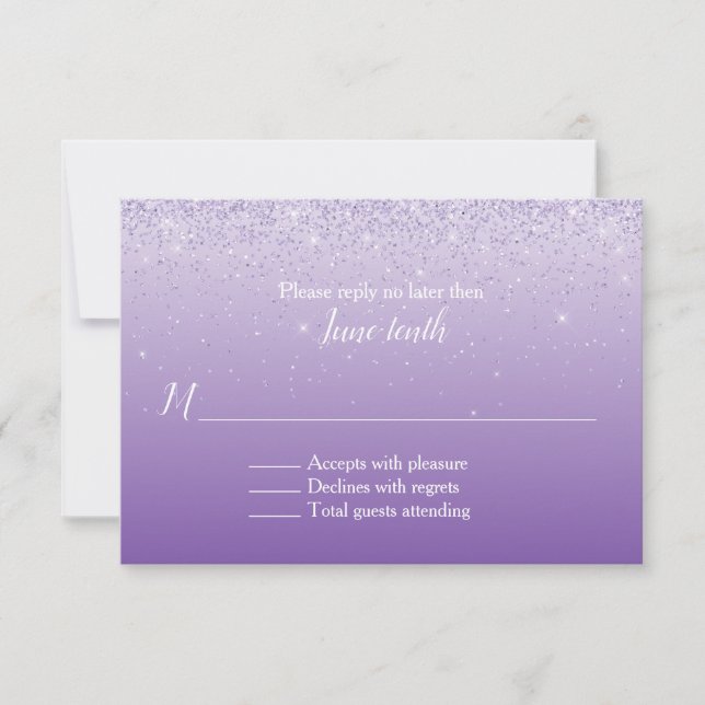 Ultra Violet Ombre Wedding RSVP Card (Front)