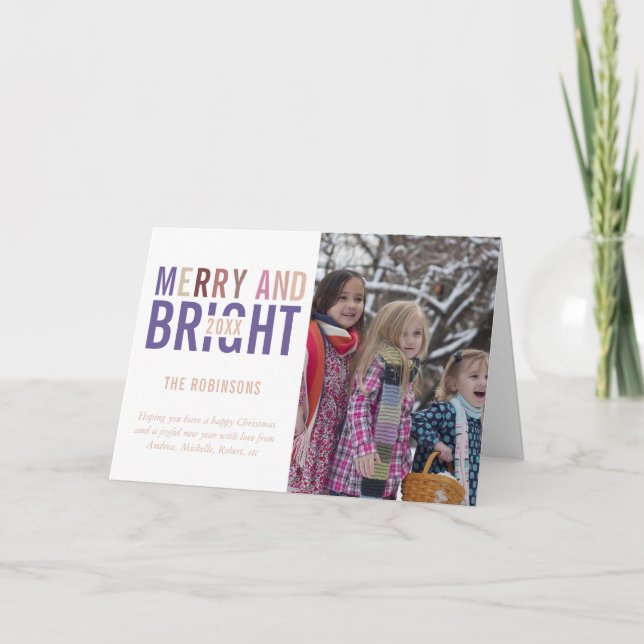 Ultra Violet Palette Christmas Greeting Photo Holiday Card (Front)