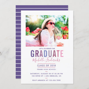 Ultra Violet palette Graduation Party invitation