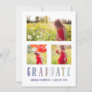 Ultra Violet palette Graduation photo collage Announcement