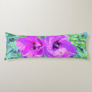 Ultra-Violet Plum Crazy Purple Hibiscus Flowers Body Cushion