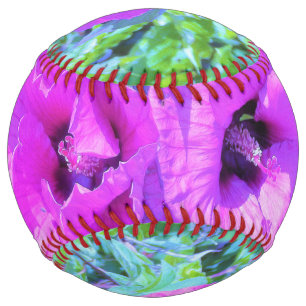 Ultra-Violet Plum Crazy Purple Hibiscus Flowers Softball