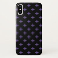 Ultra violet polka crosses on black
