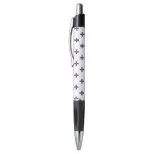 Ultra violet polka crosses on white