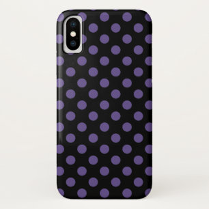 Ultra violet polka dots on black iPhone x case