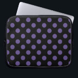 Ultra violet polka dots on black laptop sleeve<br><div class="desc">Pantone's colour of the year for 2018 is ultra violet.</div>