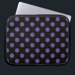 Ultra violet polka dots on black laptop sleeve<br><div class="desc">Pantone's colour of the year for 2018 is ultra violet.</div>