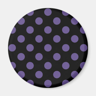 Ultra violet polka dots on black magnet