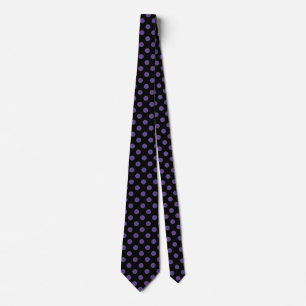 Ultra violet polka dots on black tie