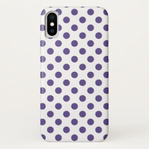 Ultra violet polka dots on white Case-Mate iPhone case