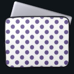 Ultra violet polka dots on white laptop sleeve<br><div class="desc">Pantone's colour of the year for 2018 is ultra violet.</div>