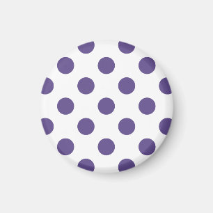 Ultra violet polka dots on white magnet