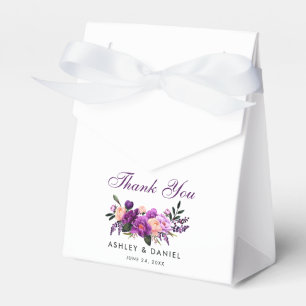 Ultra Violet Purple Floral Thank You Wedding PS Favour Box