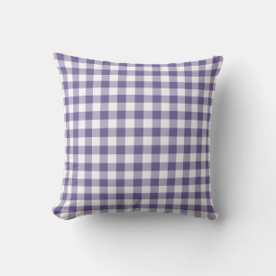 Ultra Violet Purple Gingham Pattern Chequered Cushion