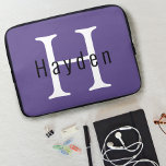 Ultra Violet Purple Modern Custom Monogram Laptop Sleeve<br><div class="desc">Ultra Violet Purple Modern Custom Monogram</div>