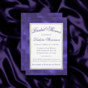 Ultra Violet Purple Modern Minimalist Watercolor Invitation