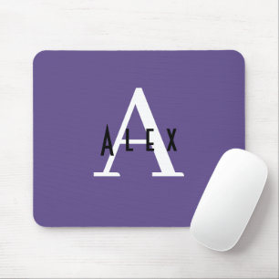 Ultra Violet Purple Modern Monogram Cute Girly Mouse Pad