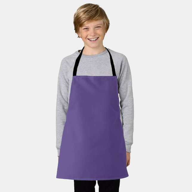 Ultra Violet Purple Solid Colour Apron (Worn)