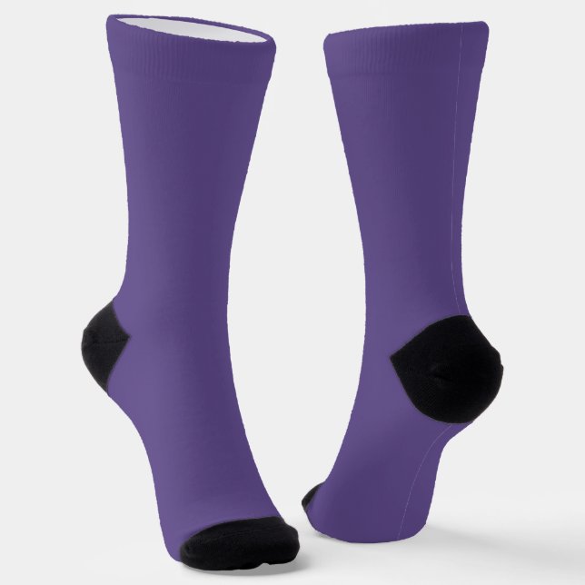 Ultra Violet Purple Solid Colour Socks (Angled)