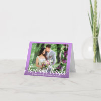 Ultra Violet Purple Wedding Love and Thanks Note