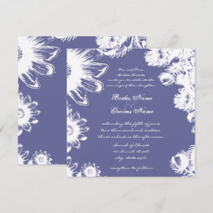 Ultra Violet Vintage Floral Wedding Invitation
