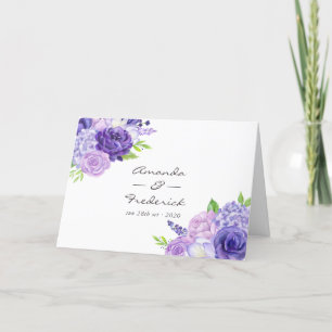 Ultra Violet Watercolor Floral Wedding Program