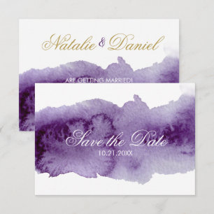 Ultra Violet Watercolor Save The Date Invitation