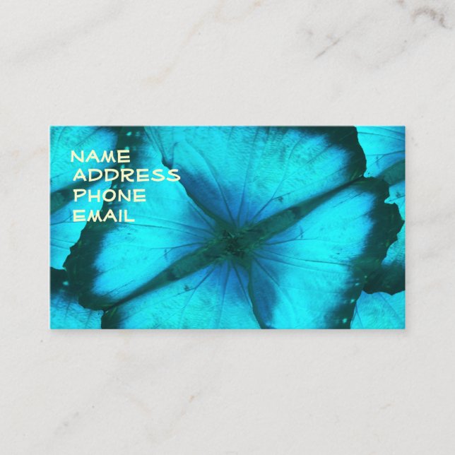 ultrabluebutterfly, Name, Address, Phone, Email Business Card (Front)
