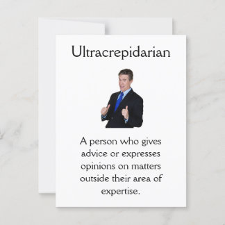 Ultracrepidarian Postcard