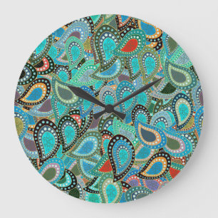 Ultrafashionable fabric: abstract seamless motif. large clock