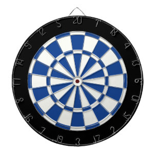 Ultramarine Blue Black And White Dartboard