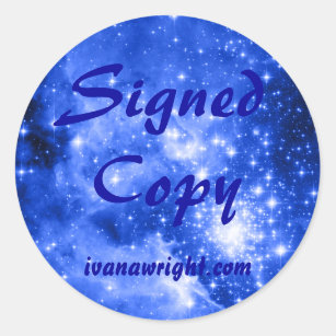 Ultramarine Blue Coloured Stars Signed Copy Classic Round Sticker