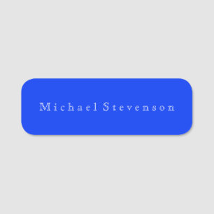 Ultramarine Blue Elegant Modern Business  Name Tag