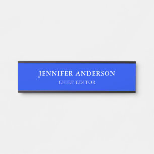 Ultramarine Blue Professional Modern Plain Door Sign