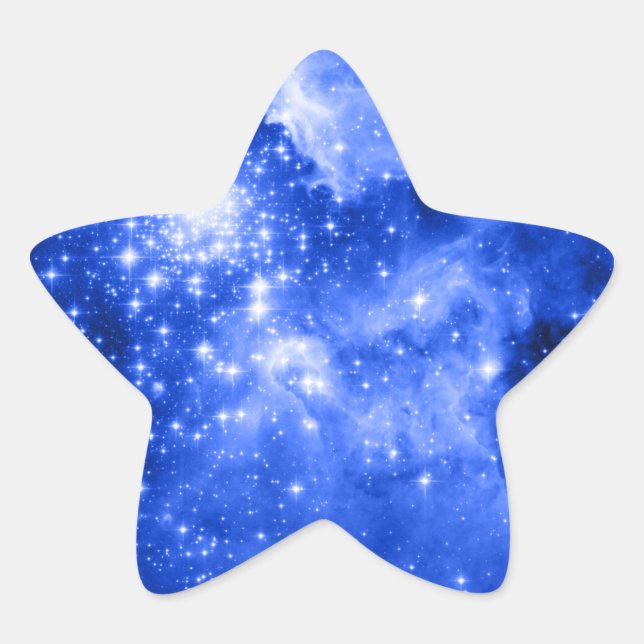 Ultramarine Blue Stars Star Sticker (Front)