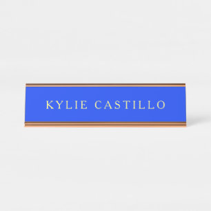 Ultramarine Blue Unique Classical Professional Desk Name Plate
