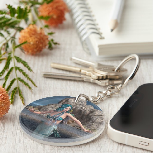 Ultramarine Mermaid Key Ring (Front Right)