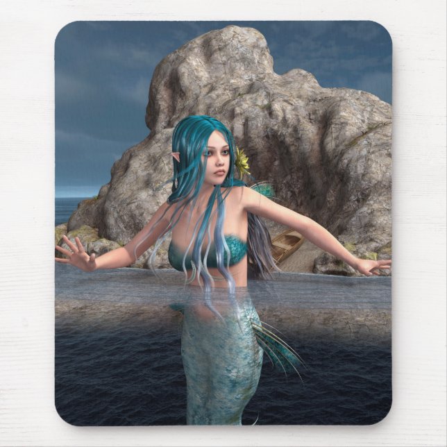Ultramarine Mermaid Mouse Pad (Front)
