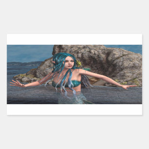 Ultramarine Mermaid Rectangular Sticker