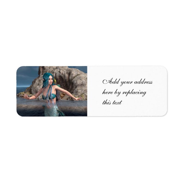 Ultramarine Mermaid Return Address Label (Front)
