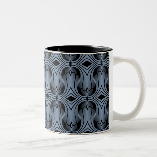 Ultramod Art Deco Mug, Periwinkle Two-Tone Coffee Mug (Right)