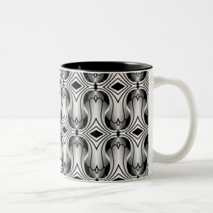 Ultramod Art Deco Mug, Silver Two-Tone Coffee Mug