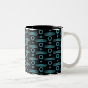 Ultramodern Abstract Mug, Turquoise Two-Tone Coffee Mug