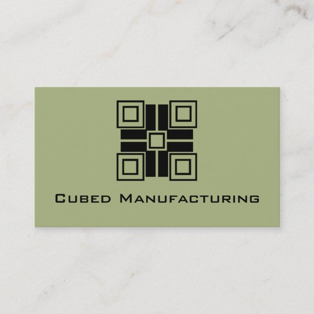 Ultramodern Blocks Horizontal Business Card, Sage Card (Front)