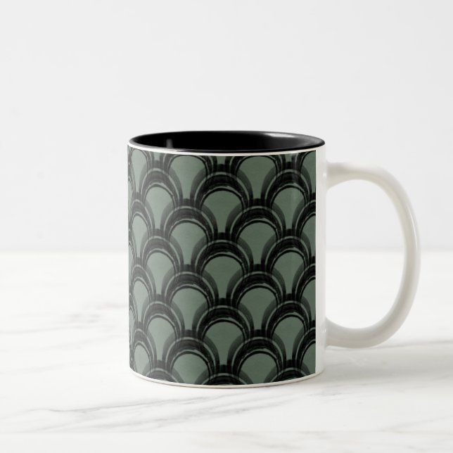 Ultramodern Glamour Mug, Dark Sage Two-Tone Coffee Mug (Right)