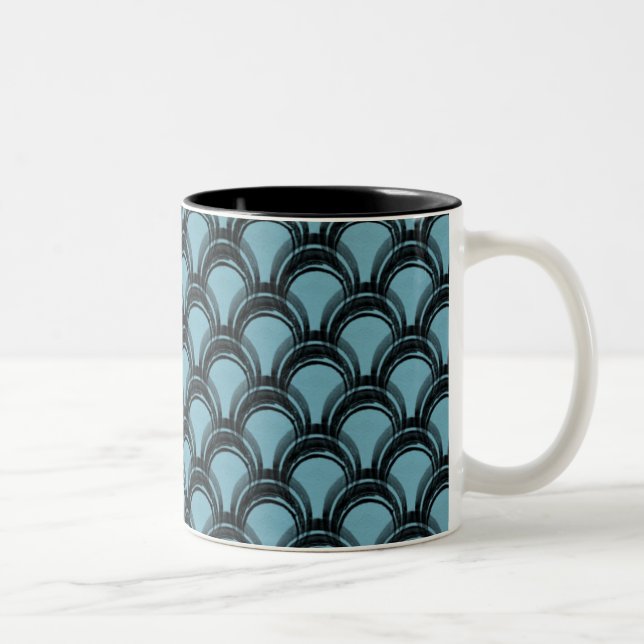 Ultramodern Glamour Mug, Light Blue Two-Tone Coffee Mug (Right)