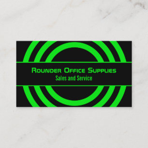 Ultramodern Half-Circled Business Card, Green Card